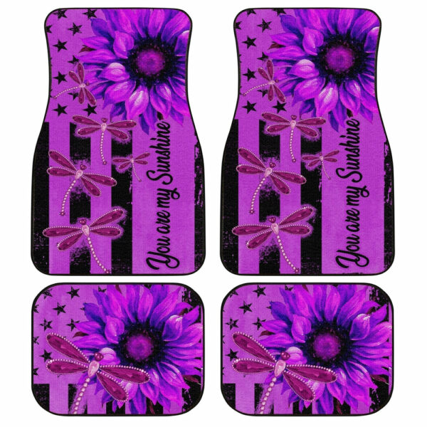 Dragonfly Car Floor Mats Custom Purple Sunflower Car Accessories