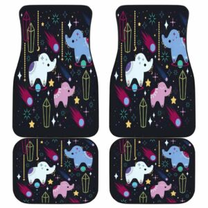 Elephant Art Painted in black theme Car Floor Mats 191022