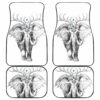 Elephant Art in White theme Car Floor Mats 191022