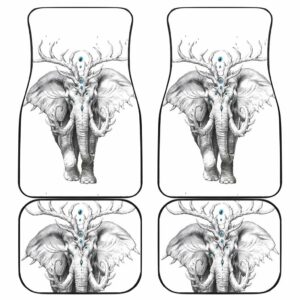 Elephant Art in White theme Car Floor Mats 191022