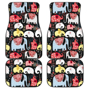 Elephant Colorful Pattern Car Floor Mats