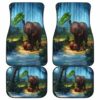 Elephant Drinking Water In Forest Car Mats