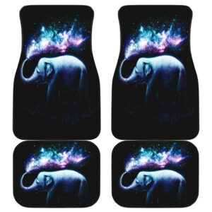 Elephant Galaxy Art in black theme Car Floor Mats 191022