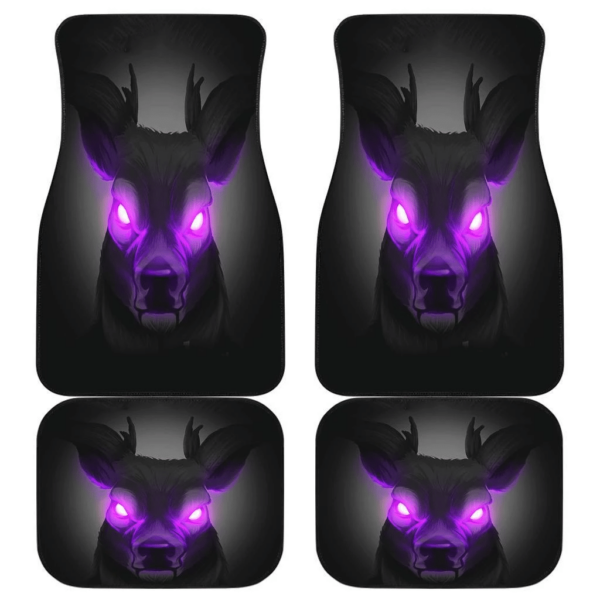 Evil Deer Purple Eyes in Dark theme Car Floor Mats 191022