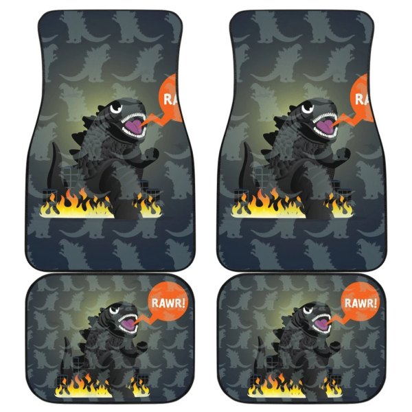 Fat Godzilla Patterns Godzilla Vs Kong Car Floor Mats UBC033001