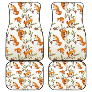 Fox Kawai Anime in white theme Car Floor Mats 191022