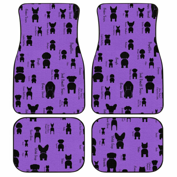 Funny Dogs Car Floor Mats Custom Purple Pattern Car Accessories