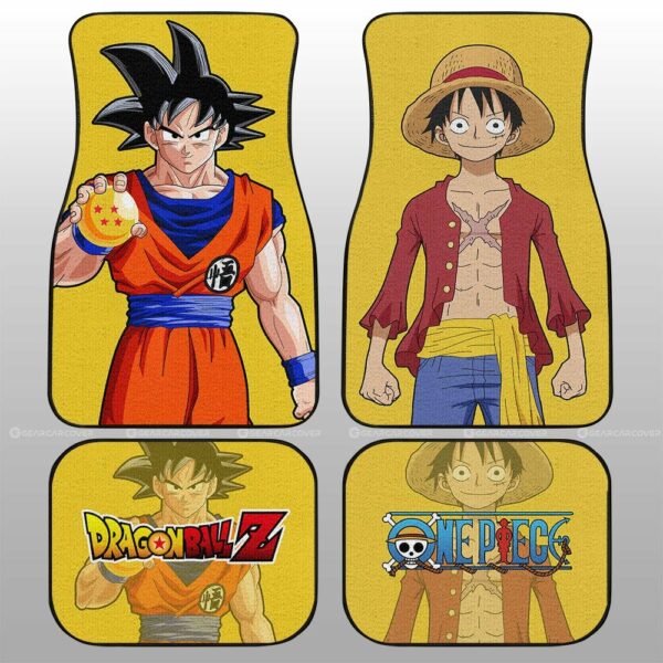 Goku And Luffy Car Floor Mats Custom Main Anime Hero Gifts For Fans