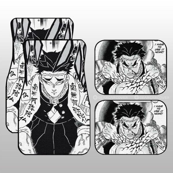 Gyomei Himejima Car Floor Mats Custom Kimetsu No Yaiba Manga Car Accessories