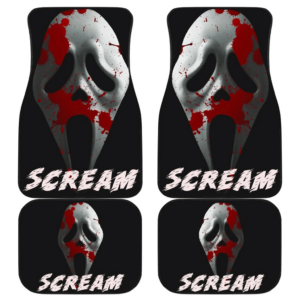 Horror Movie Scary Ghost Face Mask Bloody Car Floor Mats